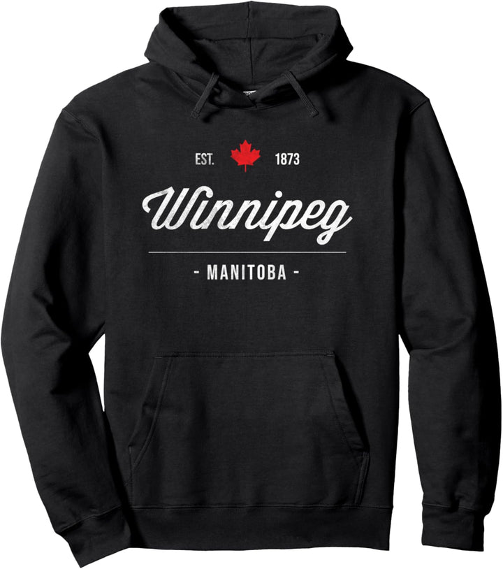 Winnipeg MB Classic Vintage Retro Kanada Canada Maple Leaf Pullover Hoodie