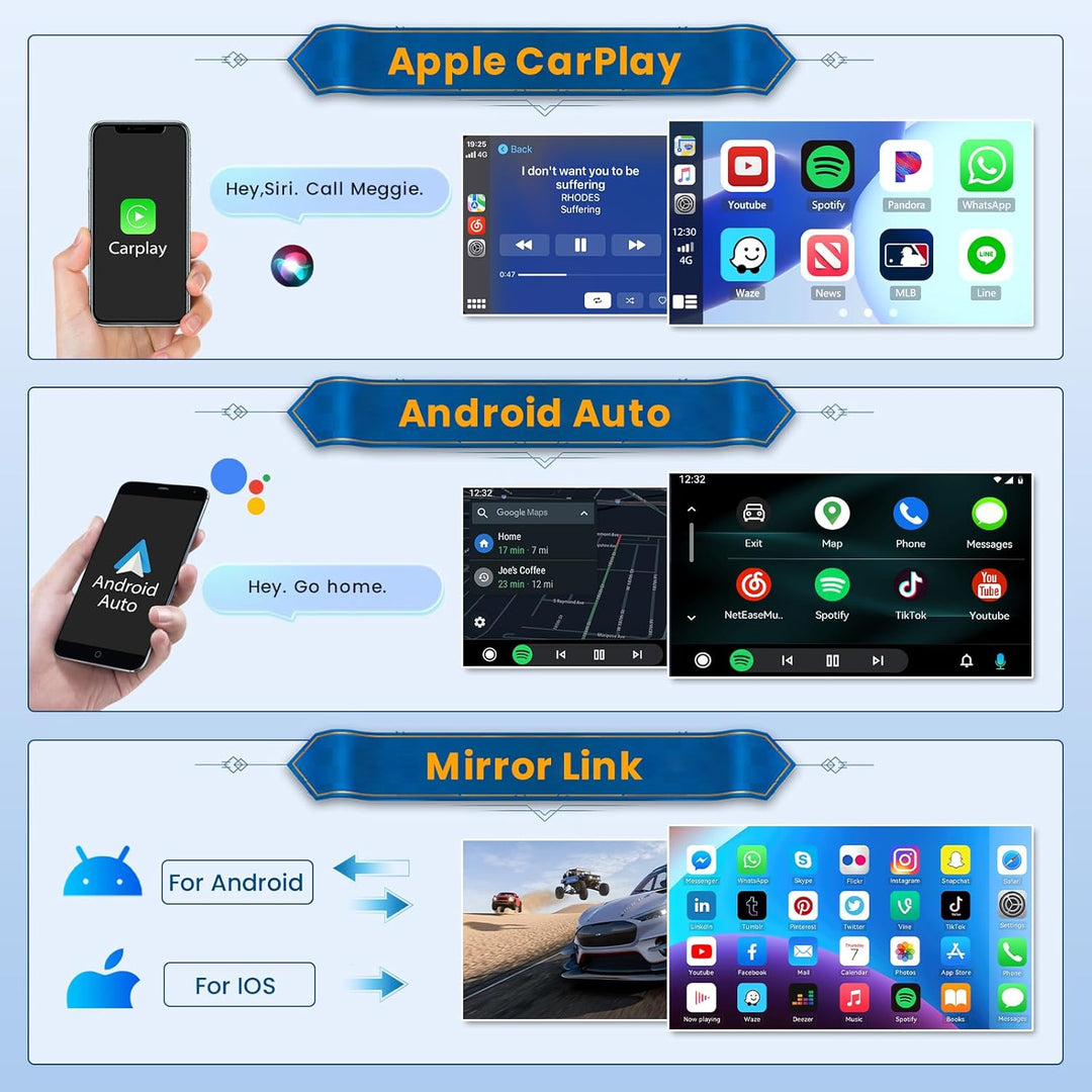 Android 15 Autoradio für Opel Movano 2 Renault Master 3 Nissan mit Wireless CarPlay Android Auto 2+6