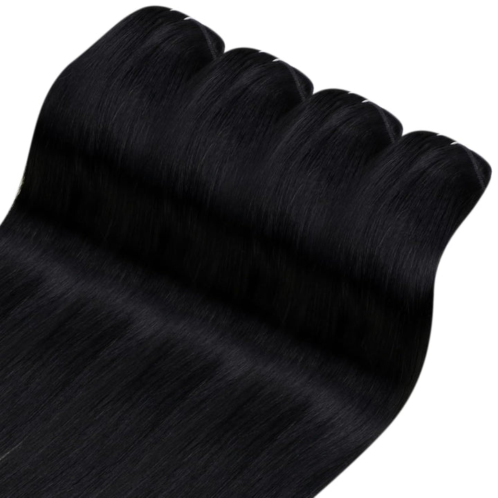 YoungSee Echthaar Extensions Clip Schwarz Clip in Extensions Schwarz Clip in Extensions Echthaar 50