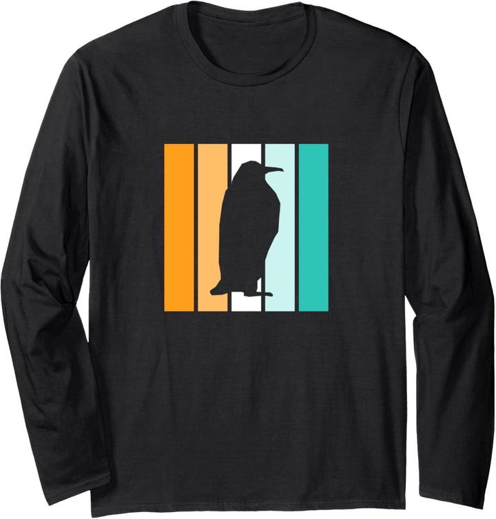 Pinguin Vintage Outfit Herren Damen Retro Pinguin Langarmshirt