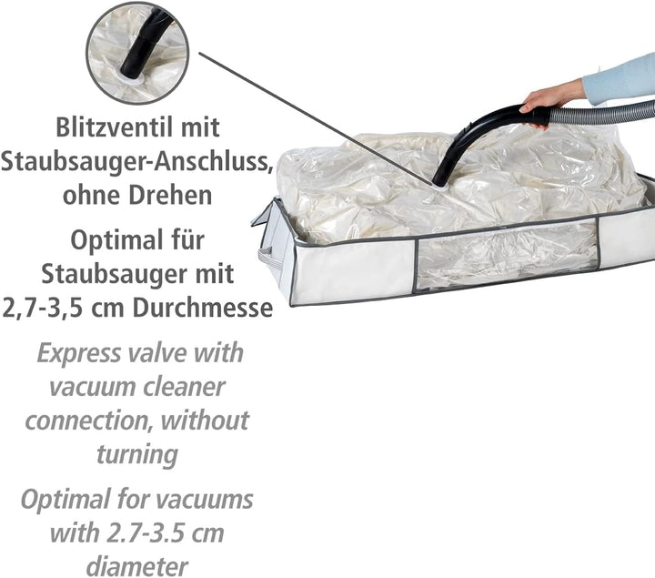 WENKO Vakuum Soft Unterbett-Box, Polypropylen, 105 x 15 x 45 cm, Weiss 15 x 45 x 105 cm Soft Unterbe
