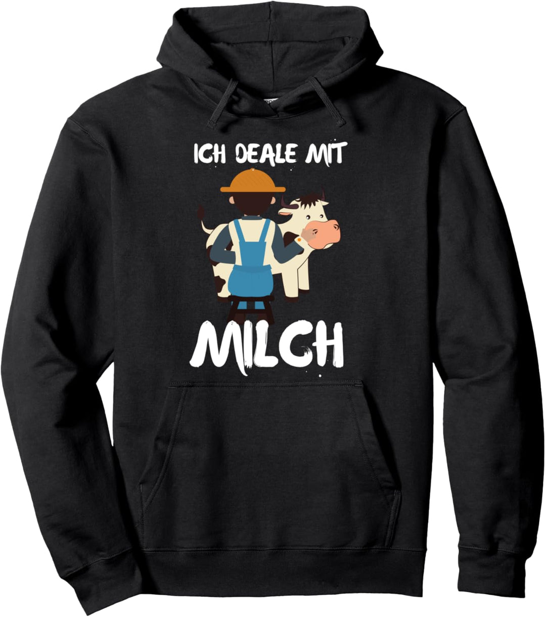Ich Deale Mit Milch Milchkuh Melken Milchbauer Landwirt Kühe Pullover Hoodie