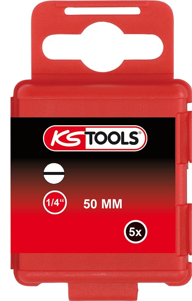 KS Tools 911.3324 1/4" CLASSIC Bit Schlitz, 50mm, 8mm, 5er Pack