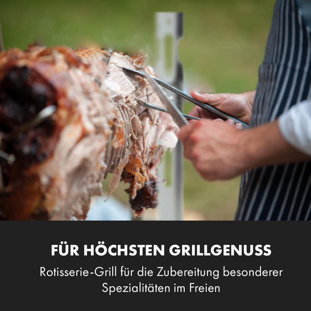Klarstein Rotisserie Grill Mit Motor, Elektrischer Drehspiess, Grosser Spiessgrill für Hähnchen & Sp