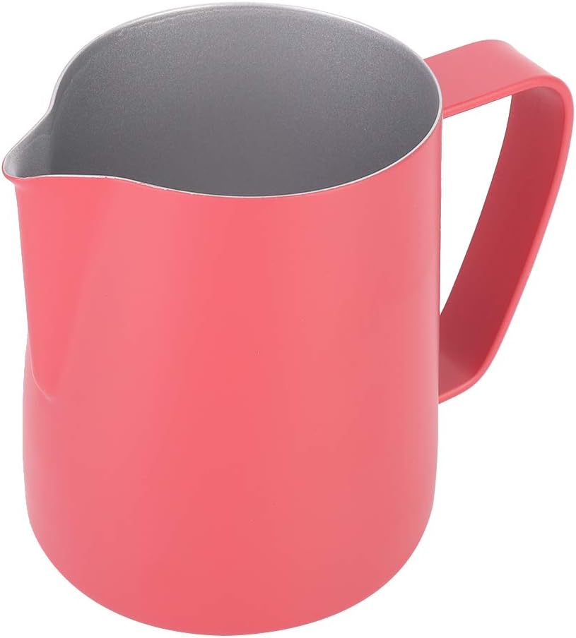 600ml Edelstahl Pitcher Milch Schaumbecher Rose Red Edelstahl Milchschaum Tasse Latte Art für Home C