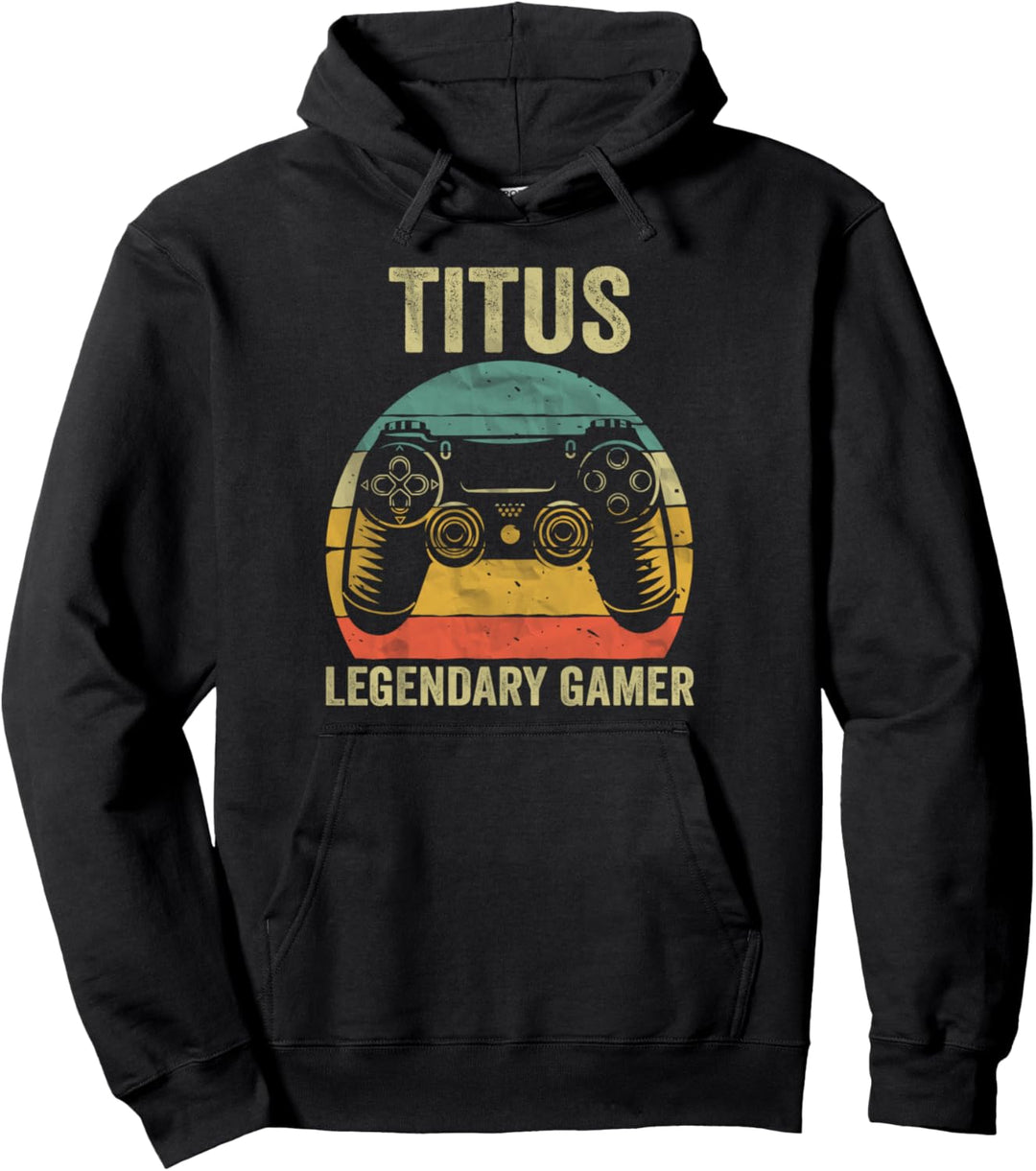 Personalisiertes Legendary Gamer Shirt Titus Name Video Gamer Pullover Hoodie