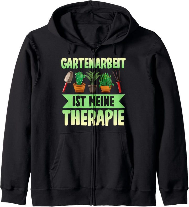 Gartenarbeit ist meine Therapie, Lustiges Gärtner Motiv Kapuzenjacke