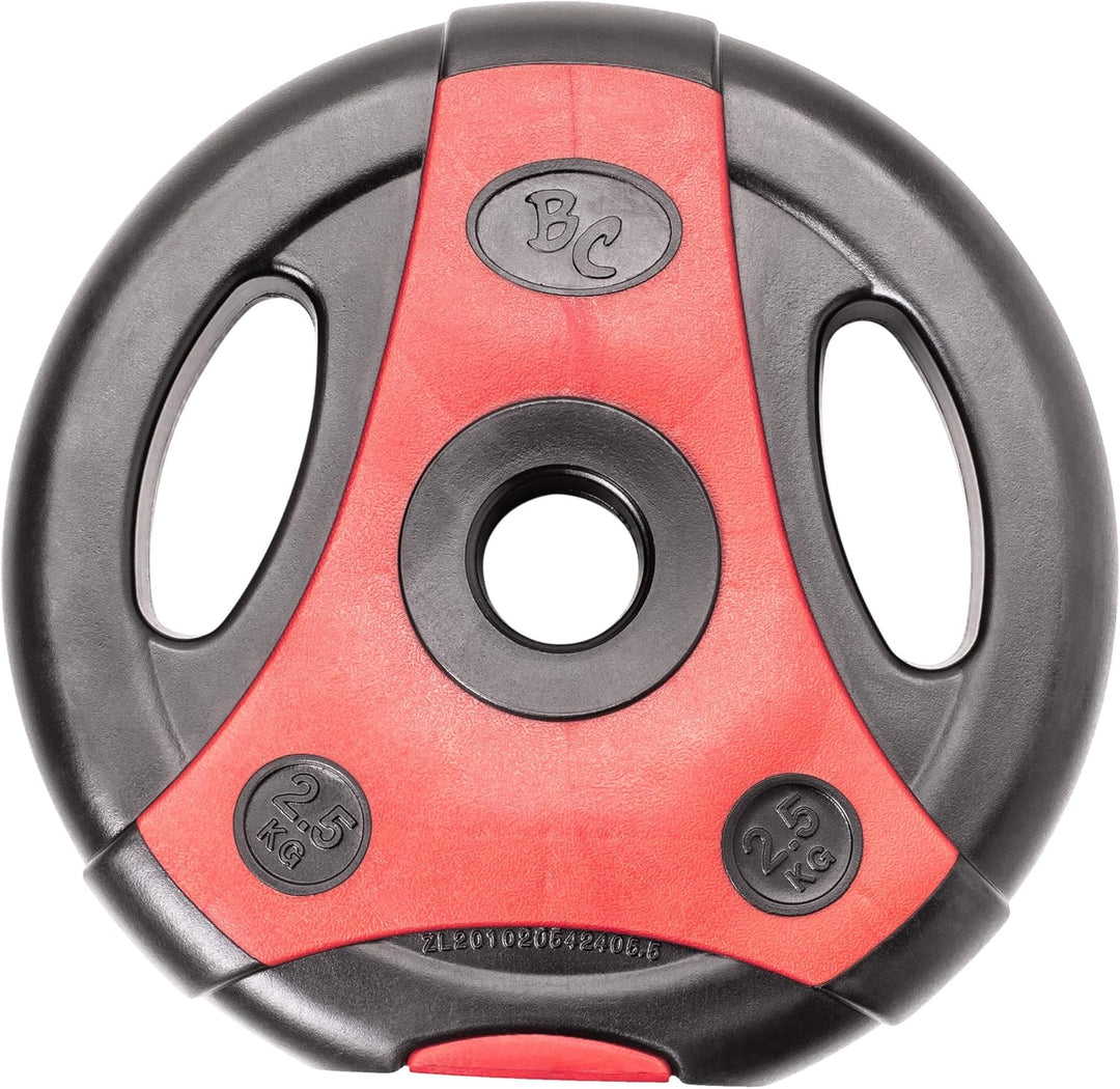 Bad Company K-Grip Hantelscheiben mit Griffen I Kunststoff ummantelte Gewichte 30/31 mm Paarweise (2