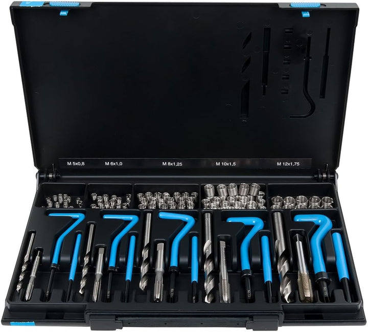 KS Tools 150.6150 Nirostahl Gewinde-Reparatur-Satz M5-M12, 130-tlg.