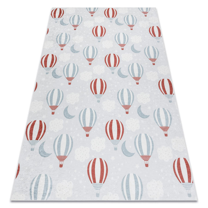 Kinderteppich Bambino Waschteppich Ballone, Wolken für Kinder Anti-Rutsch - grau 140x190 cm 140x190