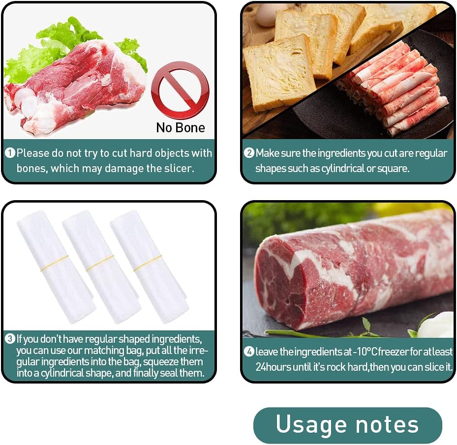 Edelstahl-Lebensmittelschneider, manueller Fleischschneider für Steaks und Lammrollen, ideal für BBQ