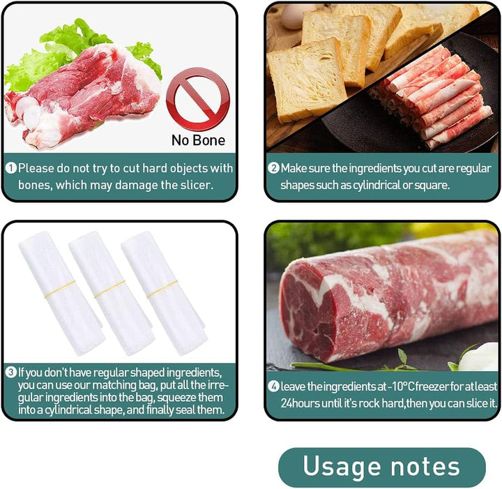 Edelstahl-Lebensmittelschneider, manueller Fleischschneider für Steaks und Lammrollen, ideal für BBQ