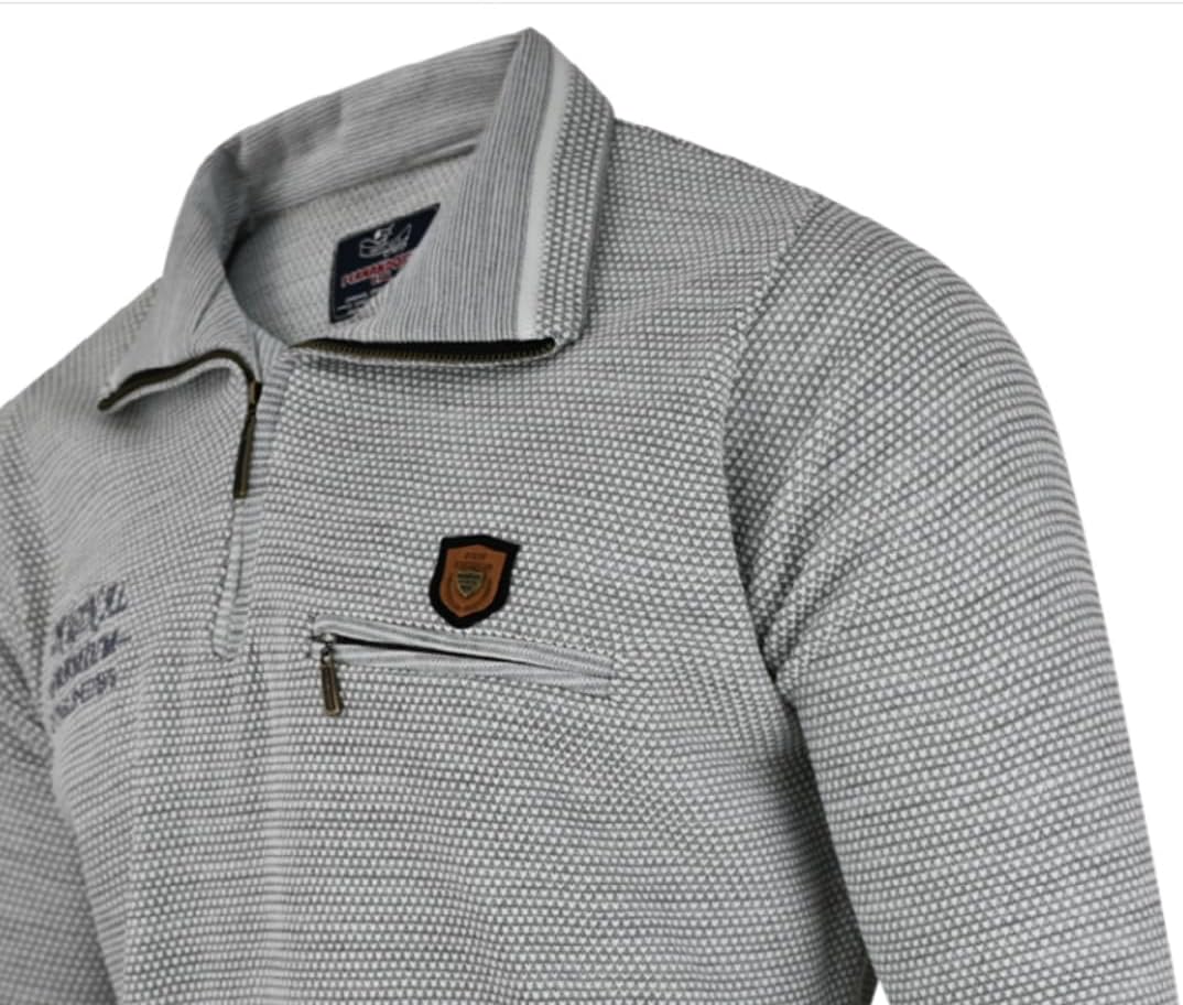 Soltice Herren Langarm Sweatshirt mit Brusttasche, Gestreifter Strickpullover mit Kragen, Meliert, W
