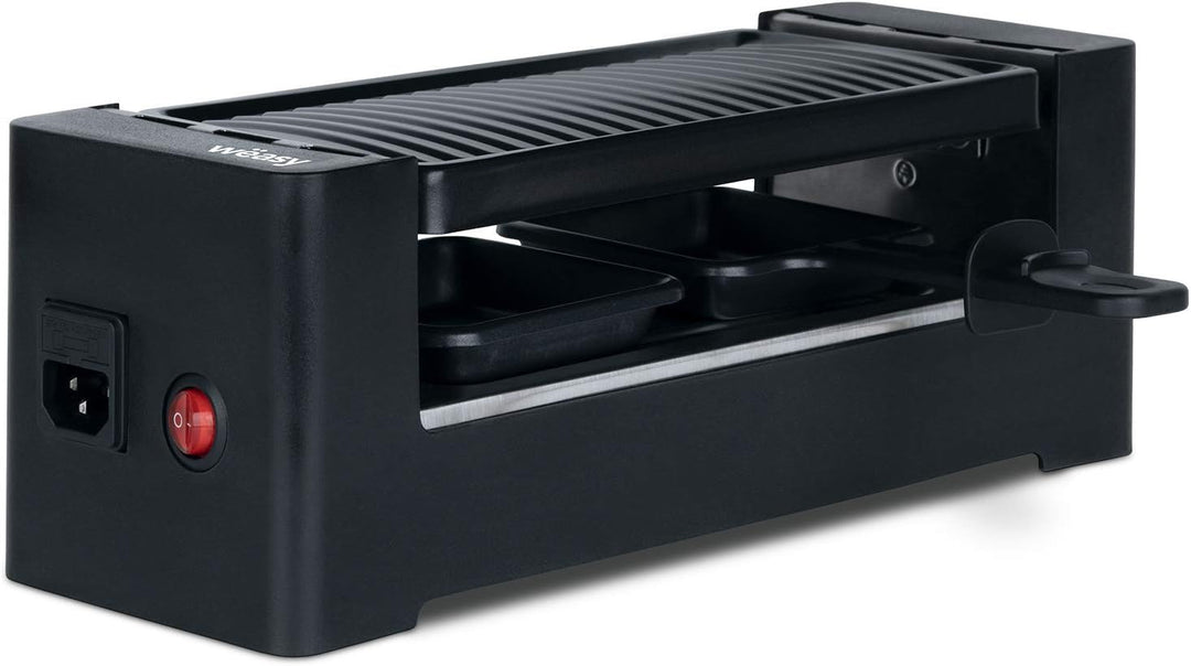 Personen, multifunktional, TIK12, Schwarz, Duo Raclette 2 in 1, geschmolzener Käse und Grill, Antiha
