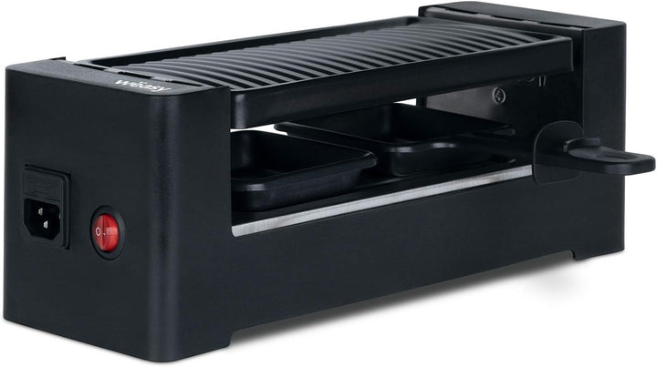 Personen, multifunktional, TIK12, Schwarz, Duo Raclette 2 in 1, geschmolzener Käse und Grill, Antiha