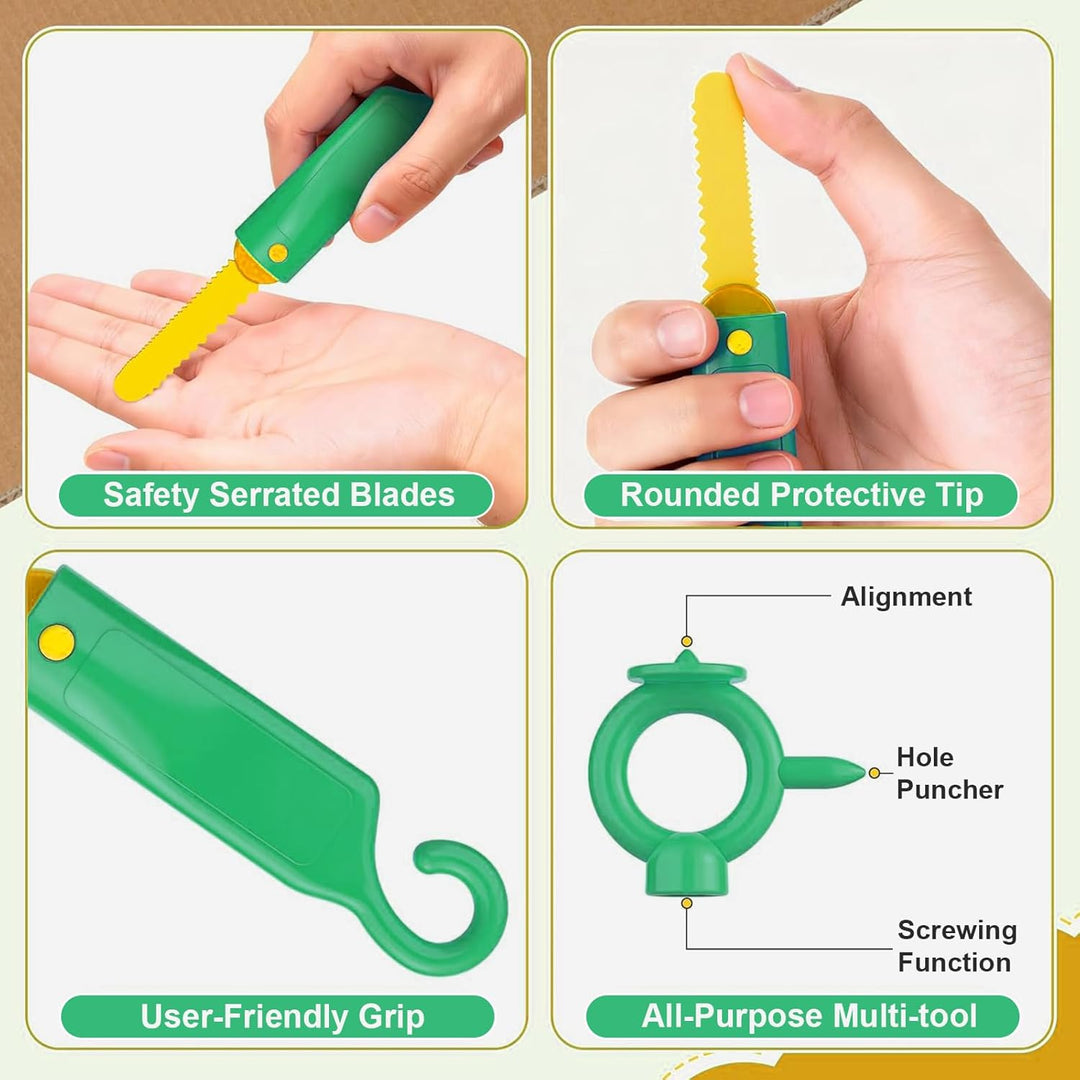 Karton-Baukasten für Kinder, Sicherer Kartonschneider & Werkzeug-Set, Kreatives STEM Lernspiel, Für