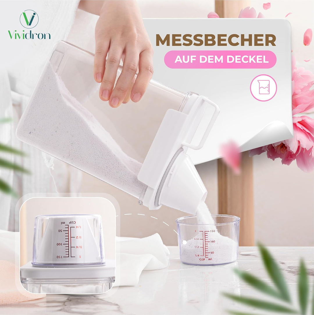 2er-Pack Waschmittel Aufbewahrung, Aufbewahrungsbox für die Organisation des Waschraums mit 4 abnehm