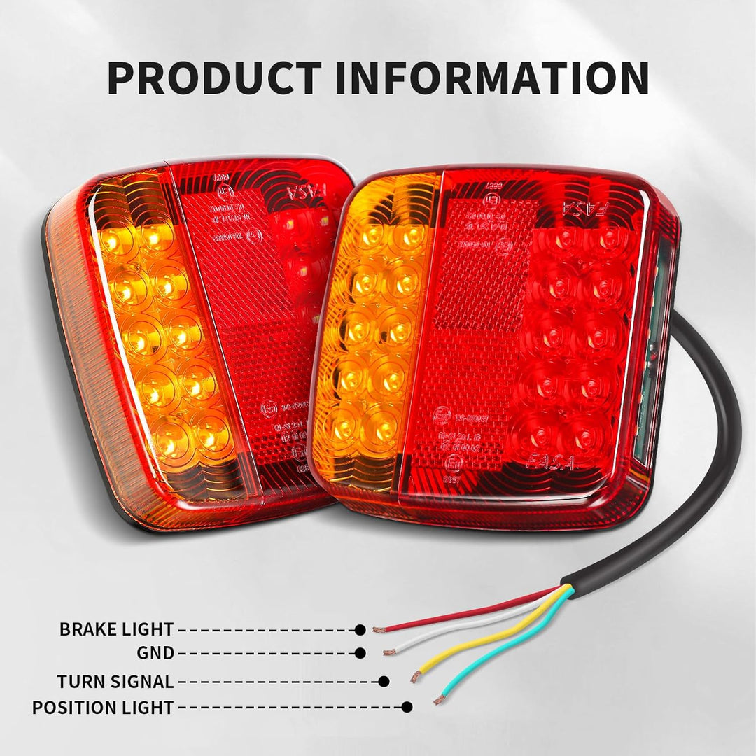 Qiping 2 Stk Rückleuchten Satz für KFZ Anhänger, 12V Universal Rücklicht Rücklichter Beleuchtung mit