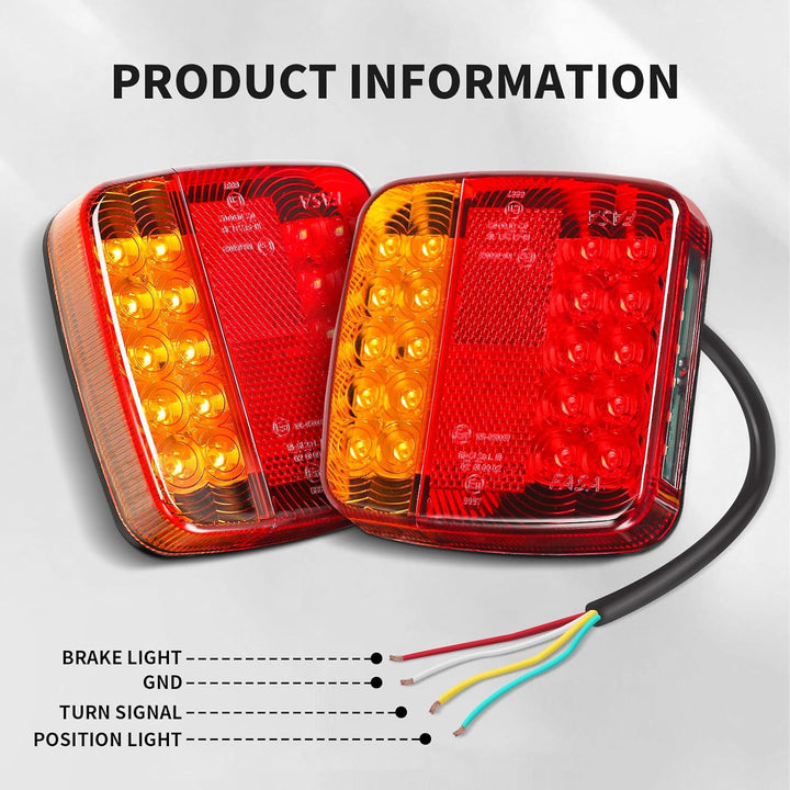 Qiping 2 Stk Rückleuchten Satz für KFZ Anhänger, 12V Universal Rücklicht Rücklichter Beleuchtung mit