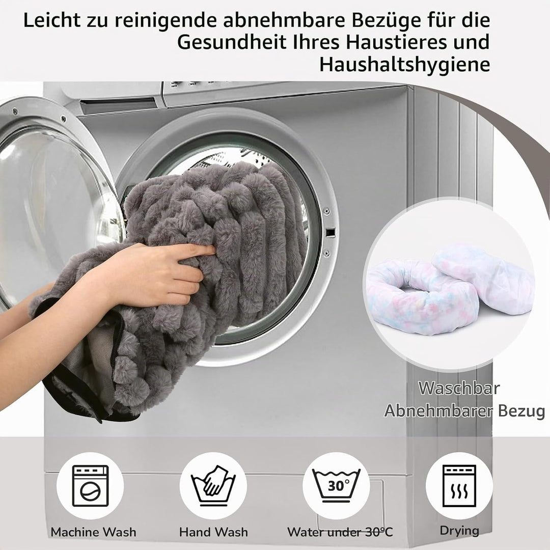 Katzenbett, Rund Katzennest, Donut Haustierbett Tierbett Kleine Hundebett Waschbarer Flauschiges Ind