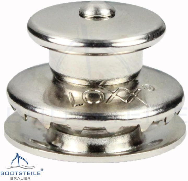 25 Stück LOXX® Oberteil Knopf mit grosser Griffkappe, Standardscheibe für Material bis 2,5 mm - Mess