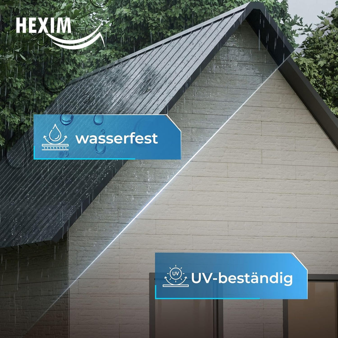 HEXIM Fassadenpaneele 1 Stück 121x50cm EPS Styropor Acrylbeschichtung Steinoptik Weiss - 3D Fassaden