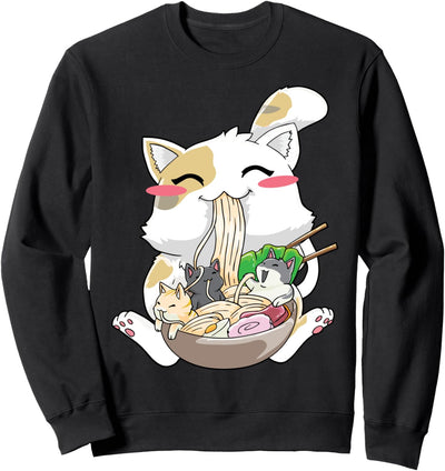 Kawaii Anime Katze Ramen Japanisch Neko Sweatshirt