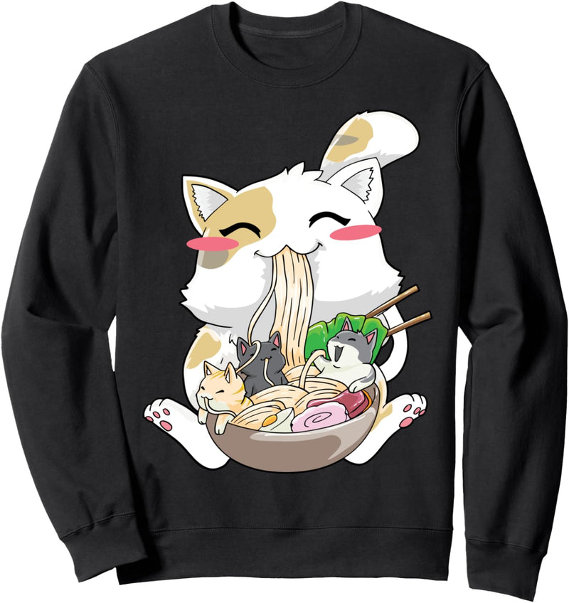 Kawaii Anime Katze Ramen Japanisch Neko Sweatshirt