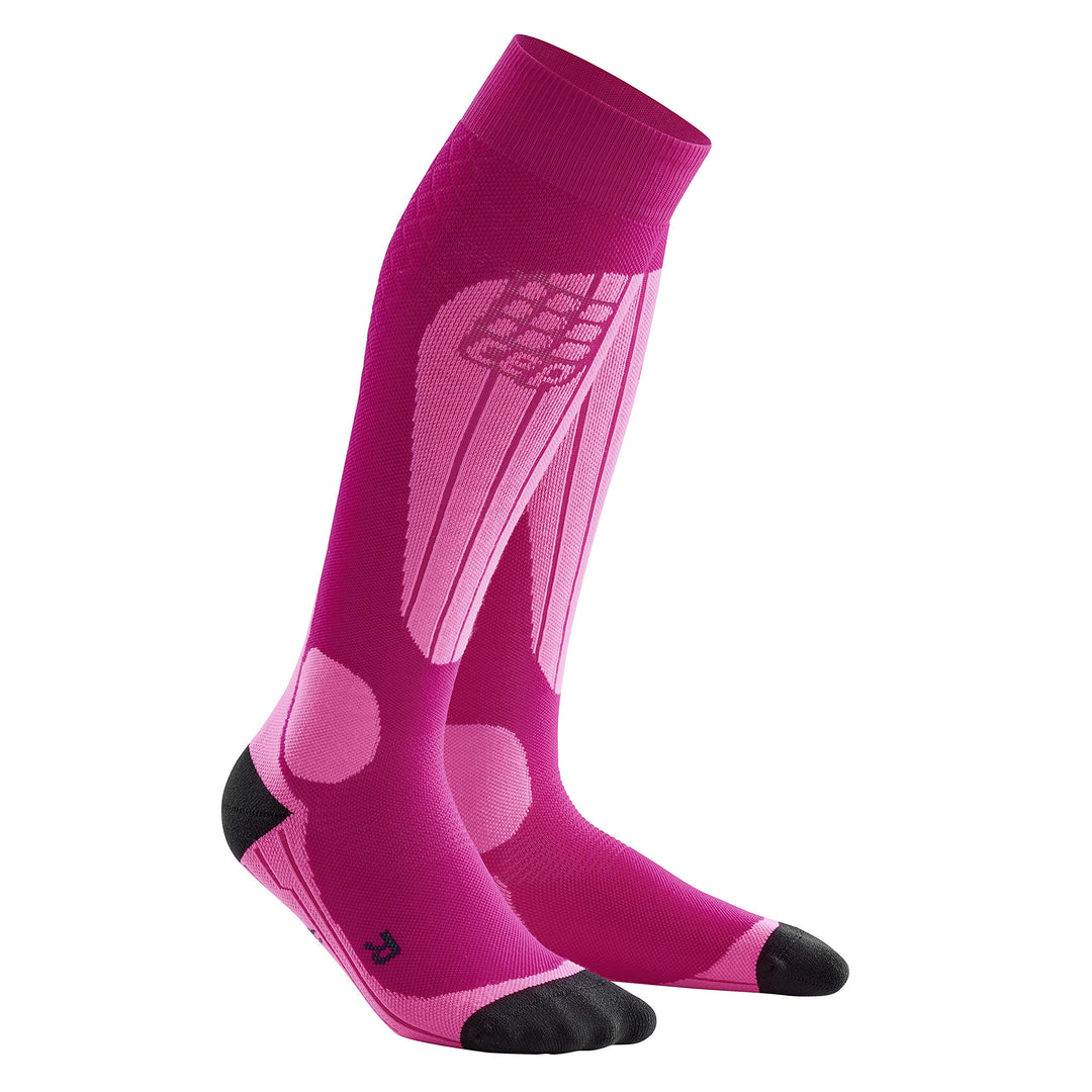 CEP Damen Ski Thermo Socken II Pink/Flash Pink, II Pink/Flash Pink