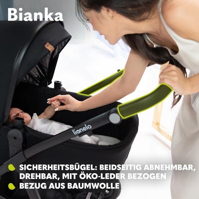 LIONELO BIANKA Kinderwagen 3 in 1 bis 22 kg Babywanne Autositz, Zusammenlegbar, Reise-System, Einste