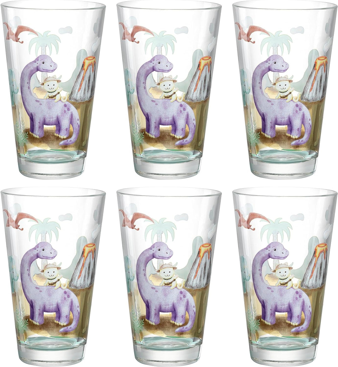 LEONARDO Bambini Avventura Trinkbecher-Set 6-teilig - Kindergläser mit Motiv aus hochwertigem Glas -