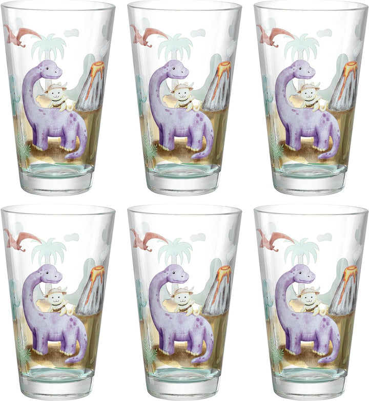 LEONARDO Bambini Avventura Trinkbecher-Set 6-teilig - Kindergläser mit Motiv aus hochwertigem Glas -