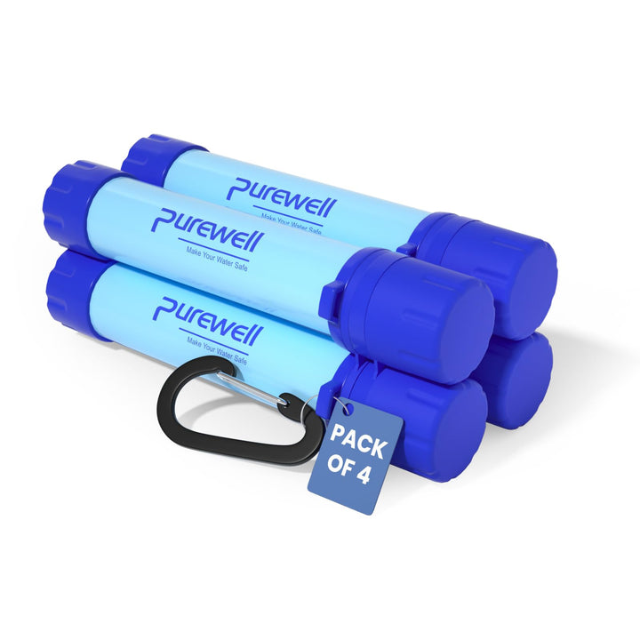Purewell Wasserfilter für unterwegs - Entfernt 99,99% Schadstoffe auf 0,01 Microns - Tragbarer Filte