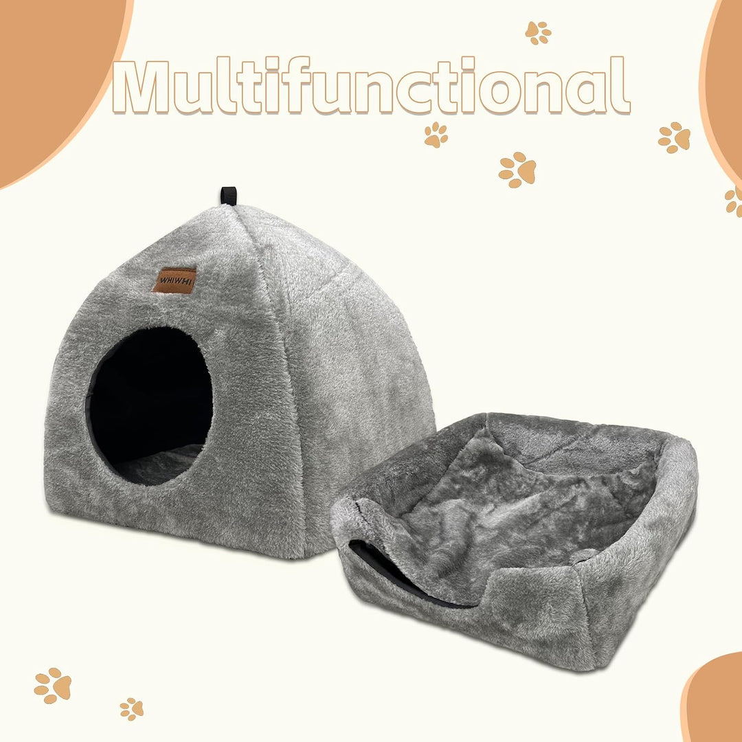 Katzenhöhle für Drinnen Katzenzelt mit Waschbarem Plüschkissen Weiches und Flauschiges Katzenhaus Kl