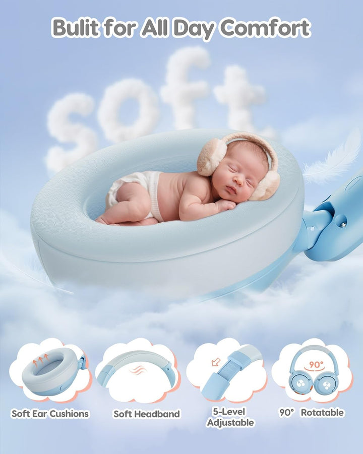 Bluetooth Kopfhörer Kinder, 85dBA Sicheres Volumen, Bluetooth 5.4, BPA Frei/CPC Zertifiziert, 75 Std