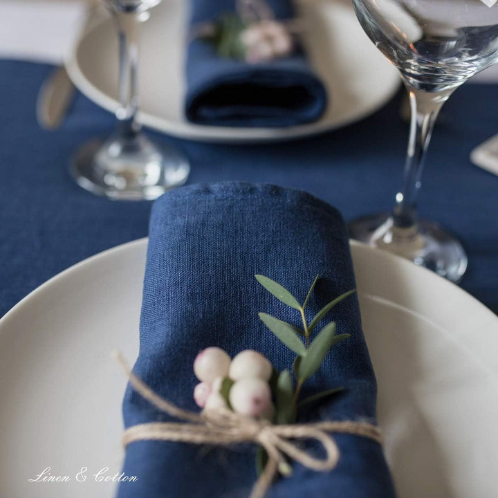 Linen &amp; Cotton Hochwertige 4 x Stoffservietten/Servietten Stoff/Leinenservietten Hygge -100% Leinen,