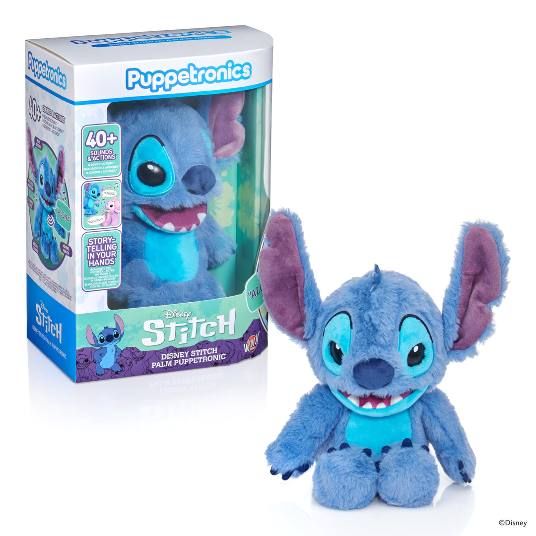 Wow! Stuff Disney Stitch Palm Puppetronic Feature Plüsch, interaktives Plüschtier, sprechendes Plüsc