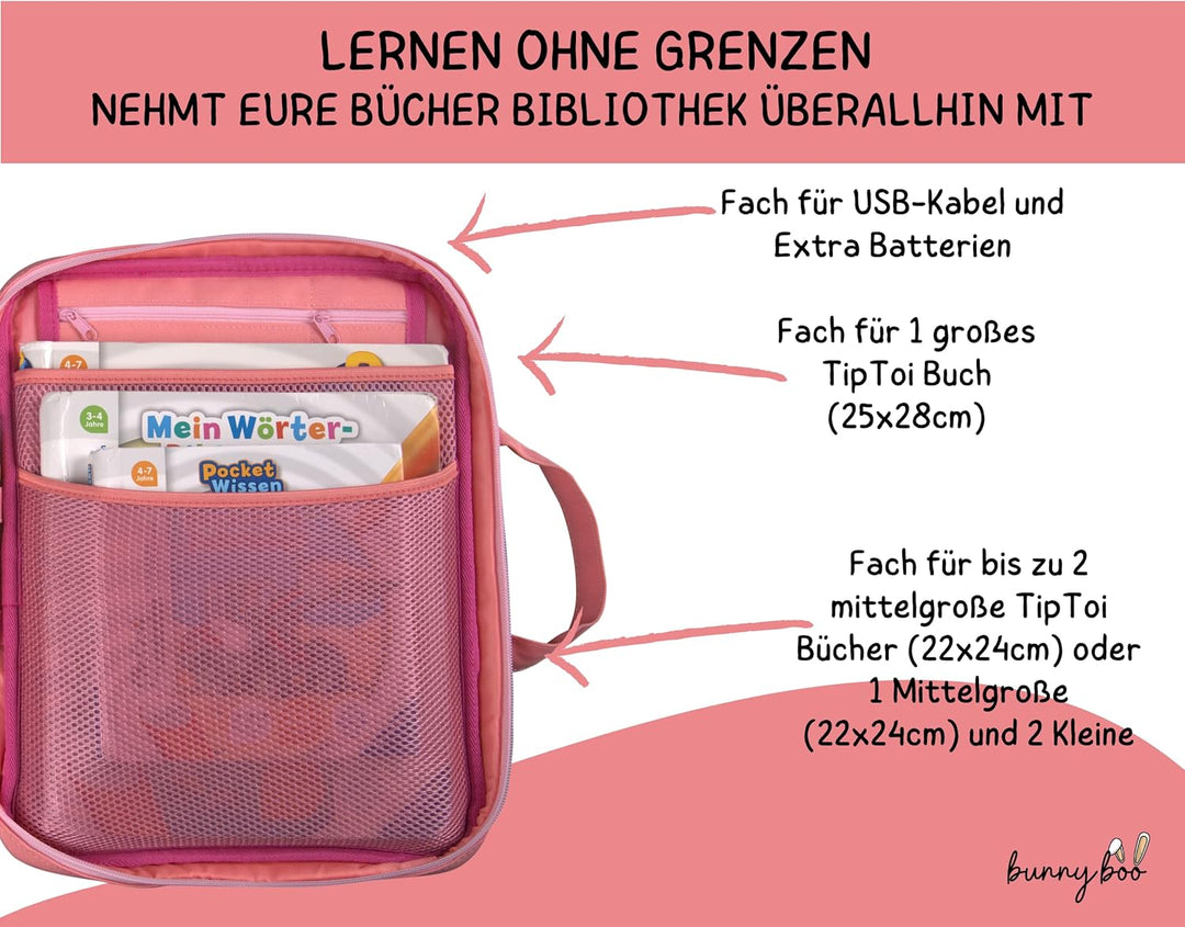 bunnyboo Tasche für TipToi - Platz für bis zu 8 Bücher - TipToi Starterset mit Einsatz für Tiptoi St