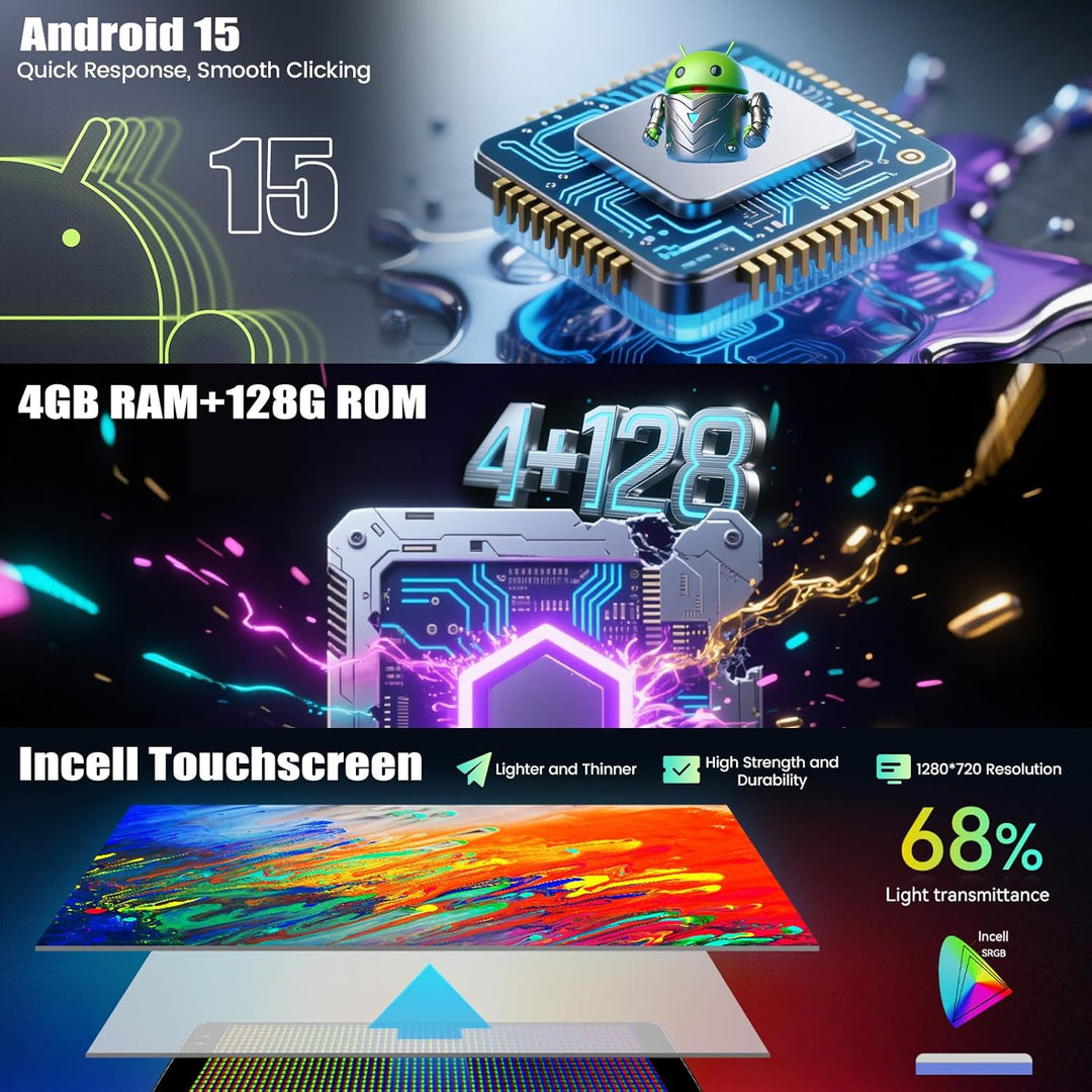CAMECHO 4+128G 10 Zoll Android 15 Autoradio für VW Skoda Octavia 2007-2013 mit Rückfahrkamera, Incel