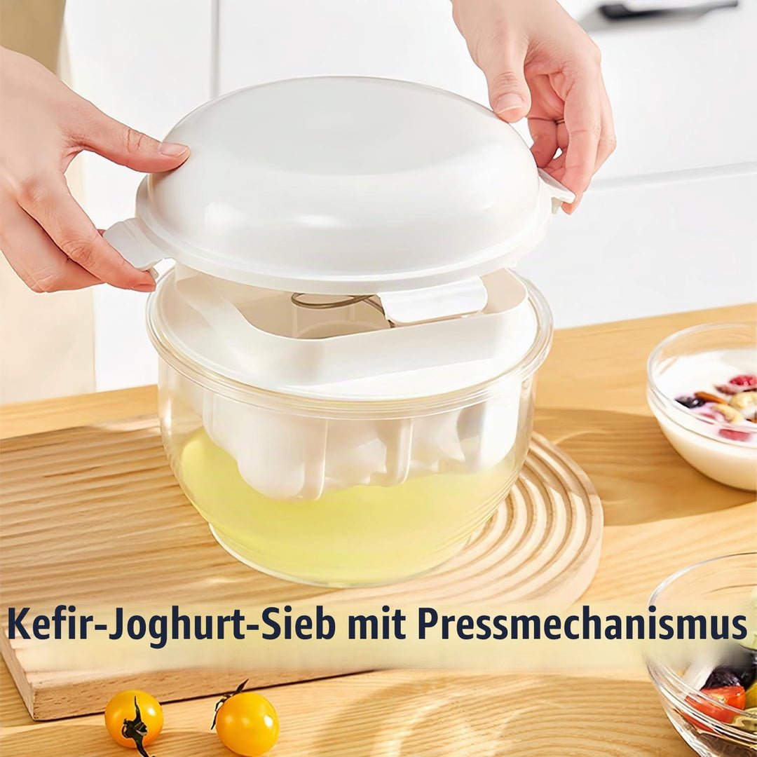 Feine Filtersiebe Joghurt Sieb mit Deckel,Wiederverwendbarer Joghurt Molke Separator,3000ml Griechis