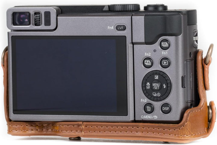 MegaGear MG1260 Panasonic Lumix DC-TZ95, DC-TZ90 Ever Ready Leder Kamera-Case mit Trageriemen - Hell