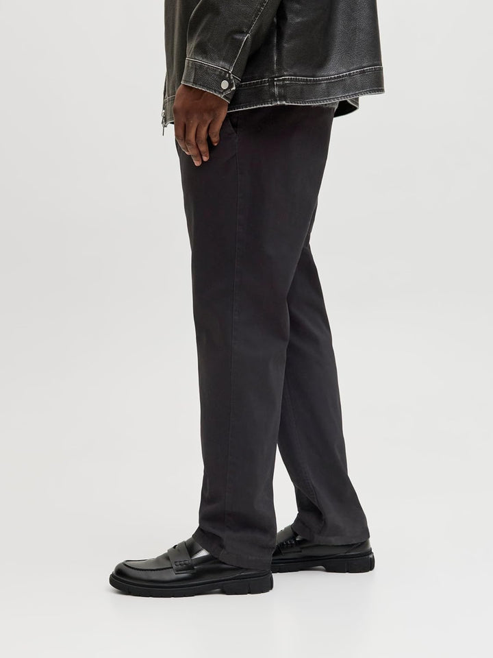 JACK & JONES Male Chino Hose Plus Size Regular Fit Chino Hose 40W / 30L Schwarz, 40W / 30L Schwarz