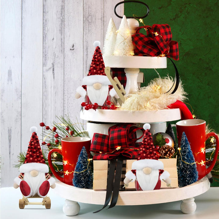 Gehydy Weihnachtswichtel Figuren 3er Set Weihnachtsdeko Wichtel Weihnachten Deko Wichtel Zubehör Dek
