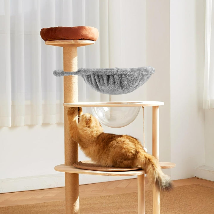 jojofuny Selbstgemacht Katzenbaum Hängematte Katzenbett aus Lint und Eisen Platzsparendes Hängebett