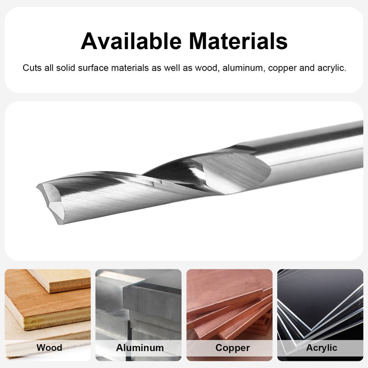 SpeTool CNC-Fräser aus massivem Wolframcarbid für Aluminium und Holz – Einzelschneide, Schnittlänge