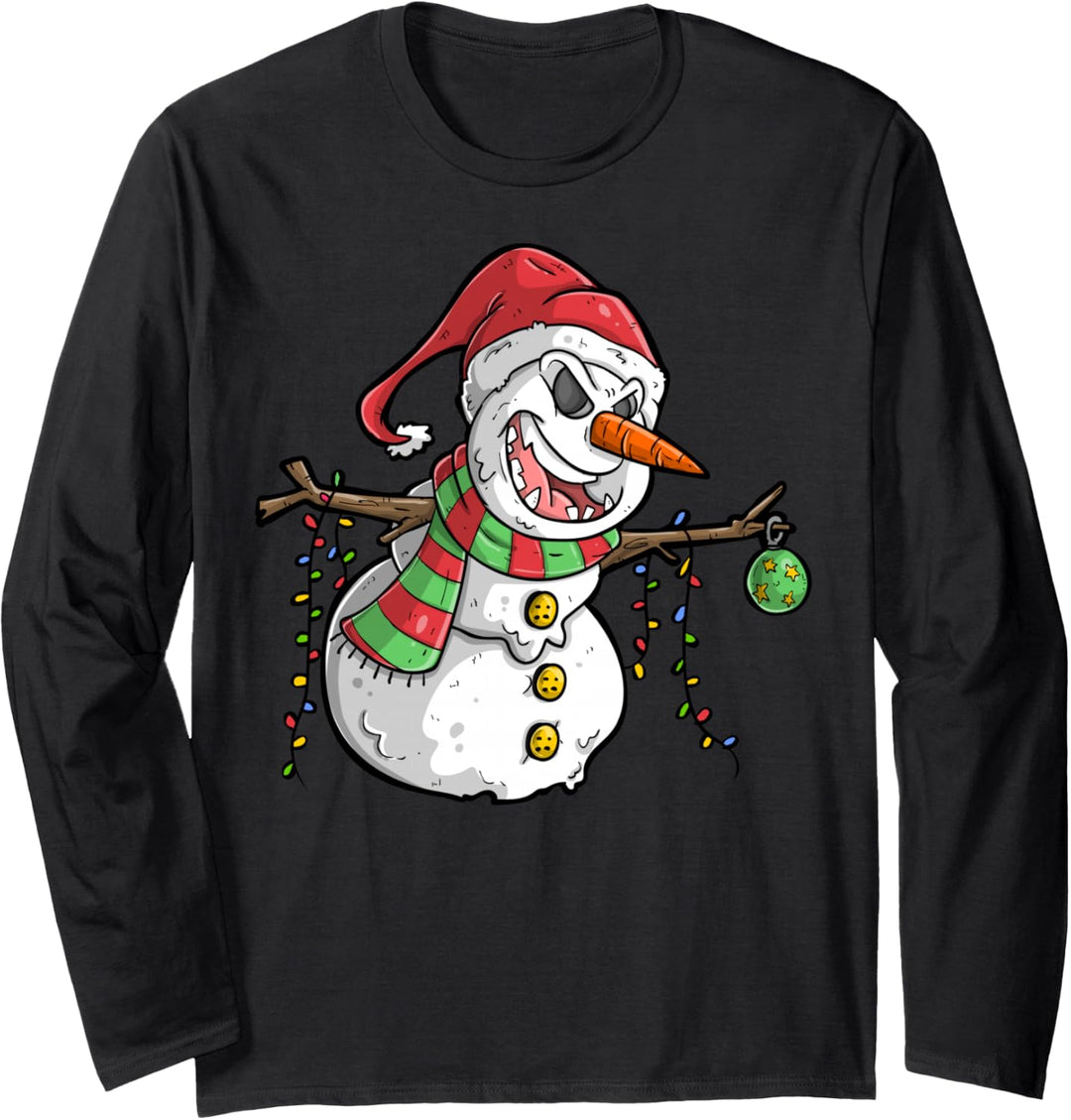 Schneemann Weihnachten Langarmshirt