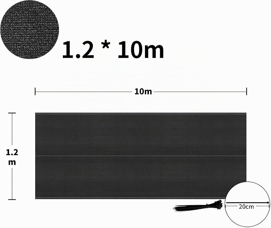 XMTECH Zaunblende Sichtschutznetz 1,2x10m Anthrazit Windschutz Gartenzaun | Robustes HDPE Material,