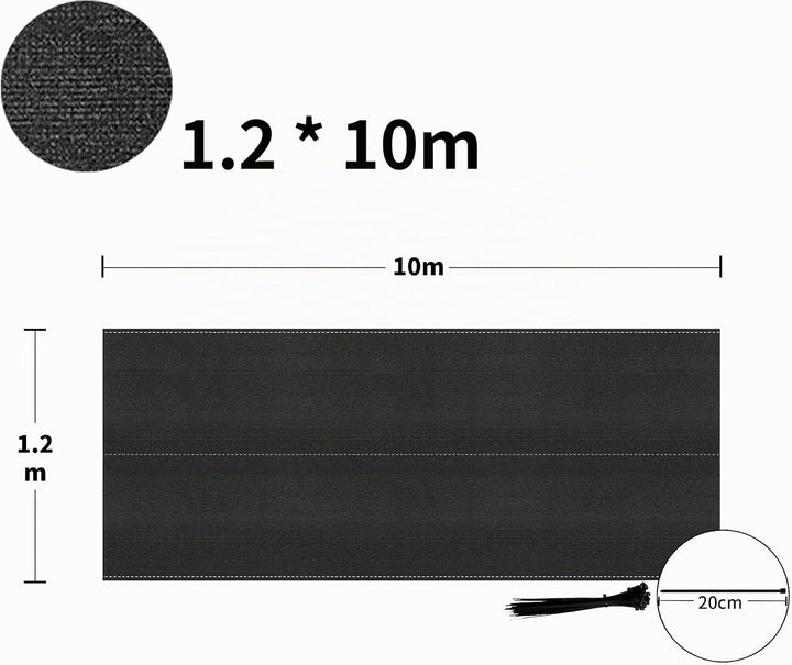 XMTECH Zaunblende Sichtschutznetz 1,2x10m Anthrazit Windschutz Gartenzaun | Robustes HDPE Material,