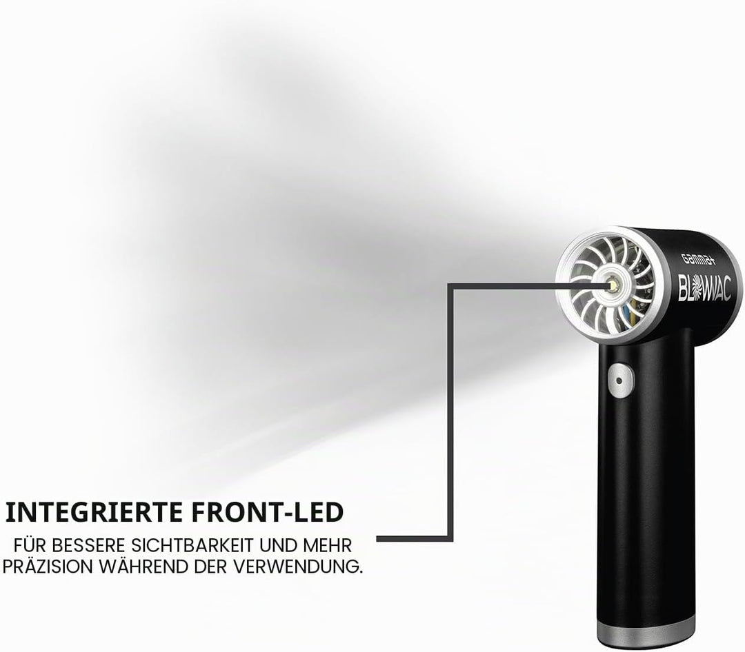 Gamma+ Blowvac Tragbarer kabelloser Staubsauger und Lüfter, wiederaufladbar über USB-C, 2 Stunden La