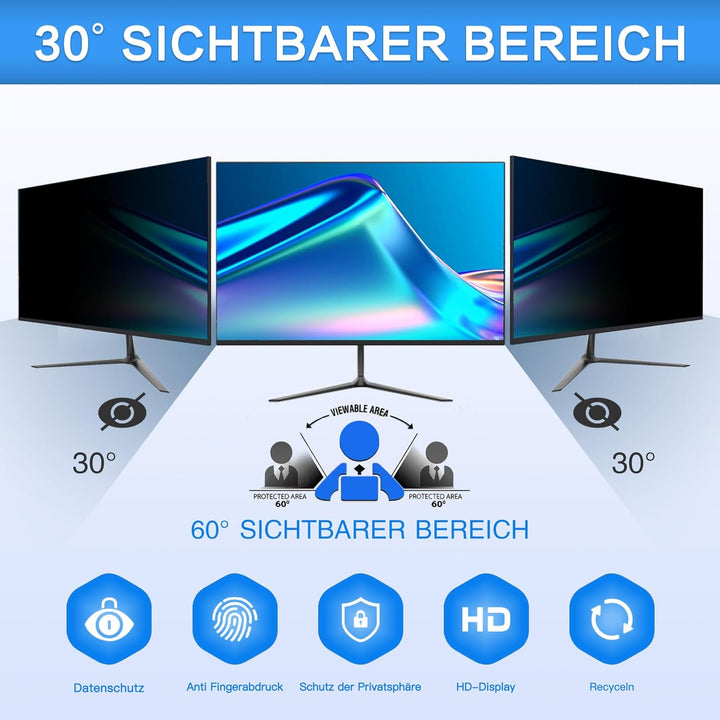 ZOEGAA Bildschirm Sichtschutzfolie 27 Zoll Monitor Blickschutzfolie 16:9,Anti Blaulicht Blendschutz